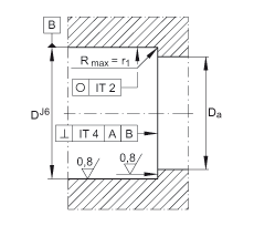 推力角接觸球軸承 7603020-2RS-TVP, 單向，接觸角 a = 60°，限制公差，兩側唇密封