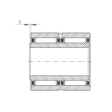 滾針軸承 NAO25X42X32-ZW-ASR1, 無擋邊，雙列