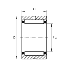 滾針軸承 NCS2016, 機加工滾道，根據 ABMA 18.2 - 1982，英制