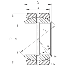 關節軸承 GE22-ZO, 根據 DIN ISO 12 240-1 標準，英制尺寸，需維護