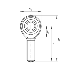 桿端軸承 GAKR10-PW, 根據(jù) DIN ISO 12 240-4 標(biāo)準(zhǔn)，帶右旋外螺紋，需維護