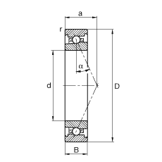 主軸軸承 HS7012-E-T-P4S, 調(diào)節(jié)，成對或單元安裝，接觸角 α = 25°，限制公差