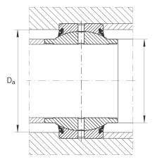 關節(jié)軸承 GE45-HO-2RS, 根據(jù) DIN ISO 12 240-1 標準, 需維護，兩側唇密封