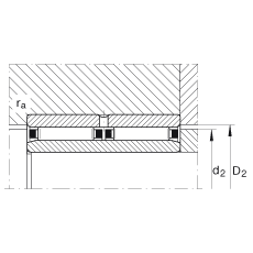 滾針軸承 NAO25X42X32-ZW-ASR1, 無擋邊，雙列